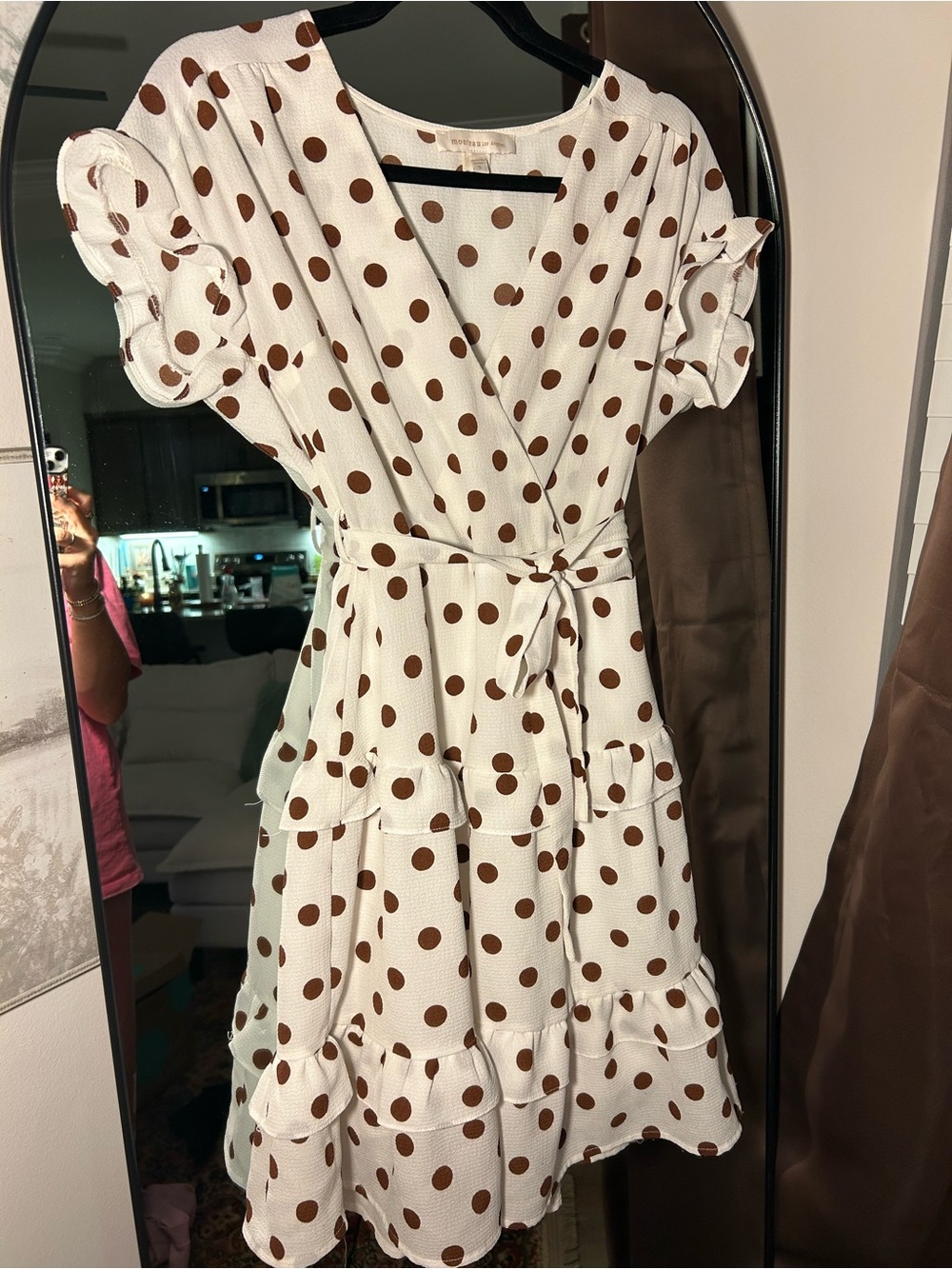 Monteau Polka Dot Wrap Dress